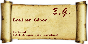 Breiner Gábor névjegykártya